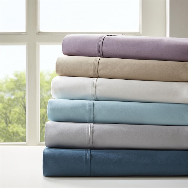 Madison Park Cotton Blend 6 Piece Sheet Set - Ivory, Queen Size, 6PK MPH20-0007 - main